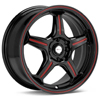 Focal F01 17" Black w/Red Stripe Rims - Acura RSX