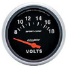 Autometer Sport Comp Short Sweep Electric Voltmeter Gauge 2 5/8" (66.7mm)