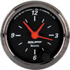 Autometer Street Rod Designer Black Short Sweep Electric Clock Quartz Movement w/Second Hand gauge 2 1/16" (52.4mm)