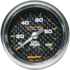 Autometer Carbon Fiber Mechanical Oil Pressure gauge 2 1/16" (52.4mm)