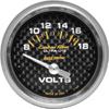 Autometer Carbon Fiber Short Sweep Electric Voltmeter gauge 2 1/16" (52.4mm)