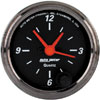 Autometer Street Rod Designer Black Short Sweep Electric Clock Quartz Movement w/Second Hand gauge 2 1/16" (52.4mm)