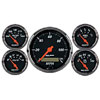 Autometer Street Rod Designer Black In-Dash Tachs & Speedos Kit Box Elec Speedo / Oil Press. / Water Temp. / Volt / Fuel Level gauge Kit