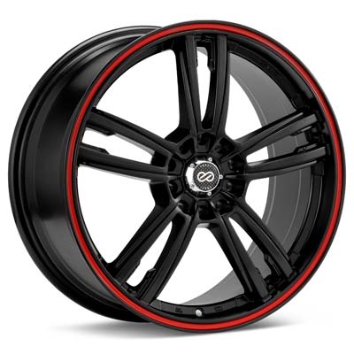 Enkei Performance KLAMP 18" Rims Black w/Red Stripe - RSX Type-s 05-06