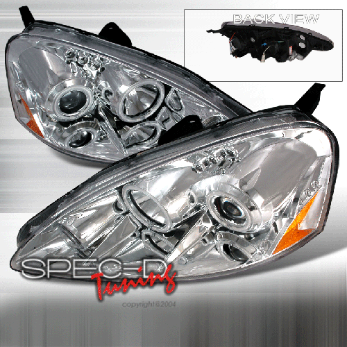 Spec-D Tuning Dual CCFL Halo LED Projector Headlights Chrome - RSX 05-06