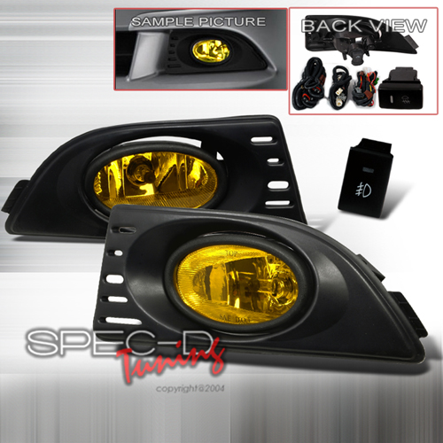 Spec-D Tuning JDM Style Fog Lights Kit Yellow - RSX 05-07