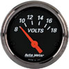 Autometer Street Rod Designer Black Short Sweep Electric Voltmeter gauge 2 1/16" (52.4mm)